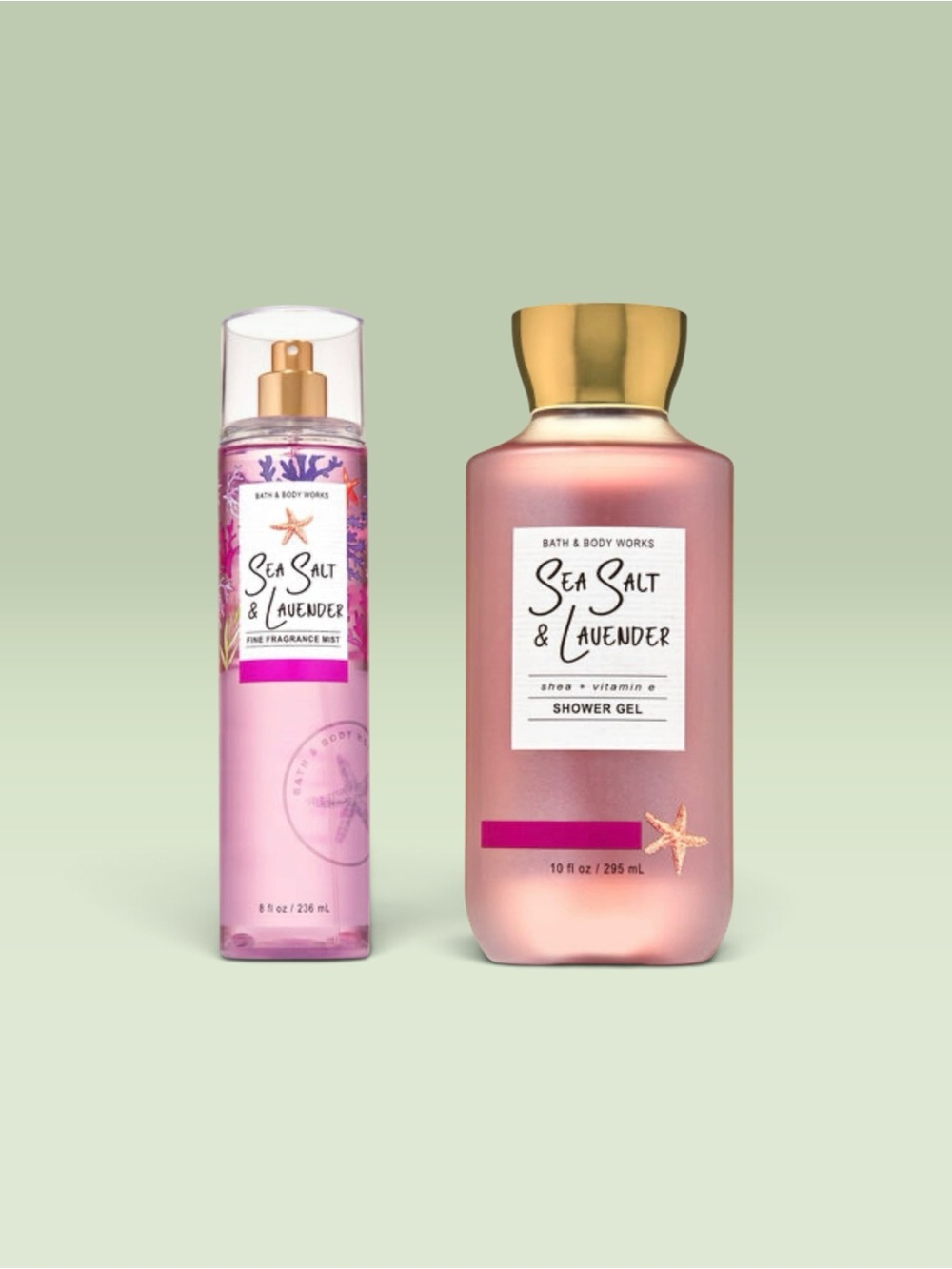 Bath and Body Works SEA SALT & LAVENDER Fine Fragrance Mist and Shower Gel